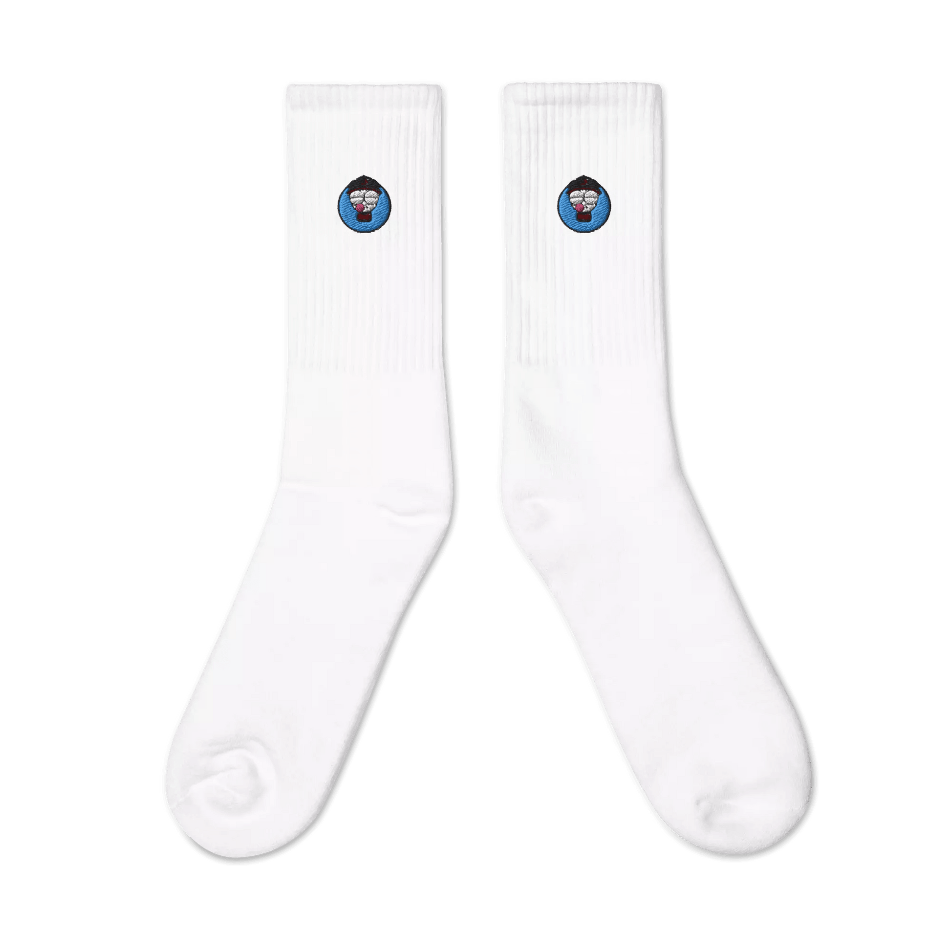 NERDINO EMBROIDERED SOCKS (WHITE) - 23 TheMiracle